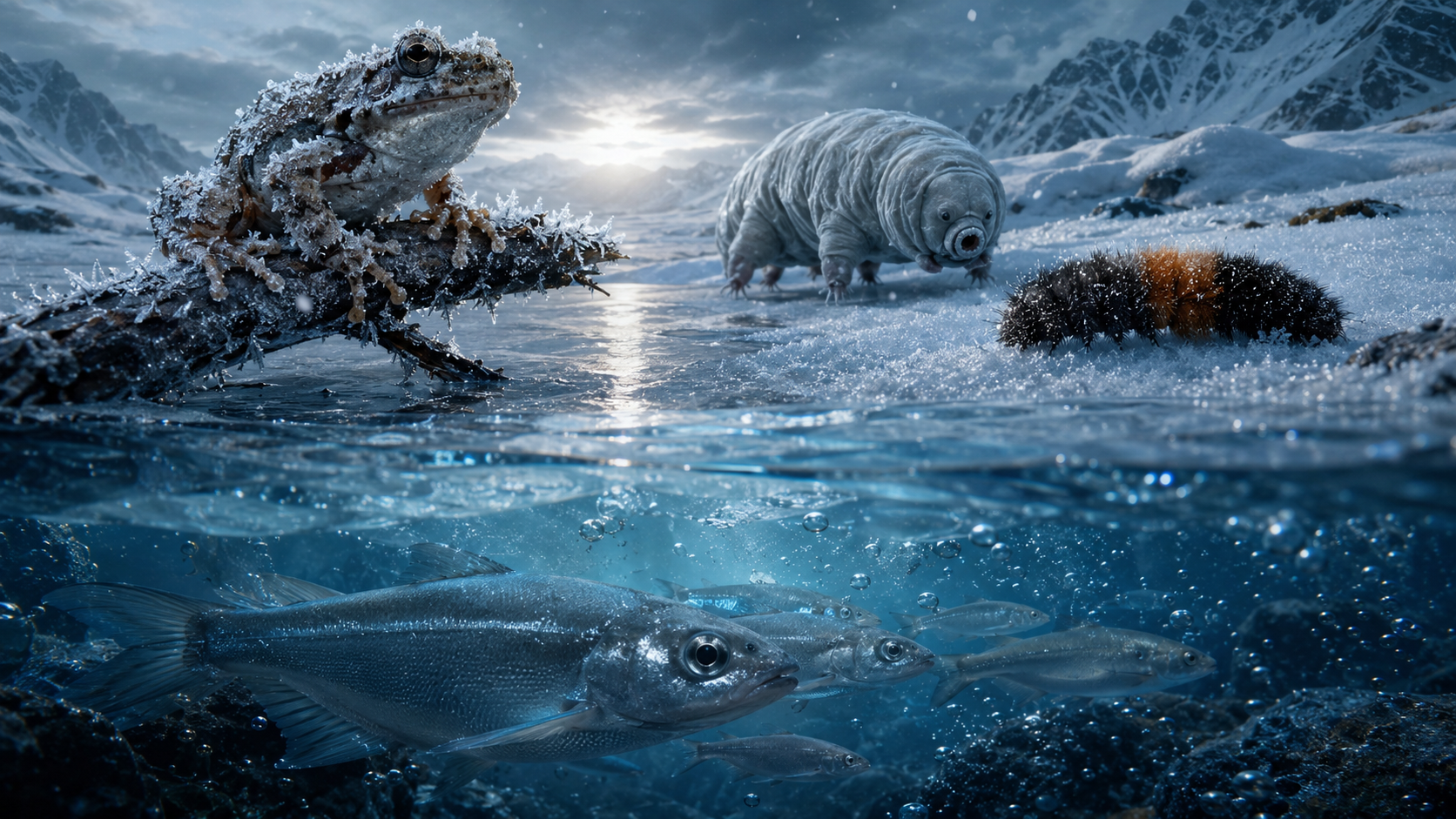 animals that survive freezing in extreme cold environments